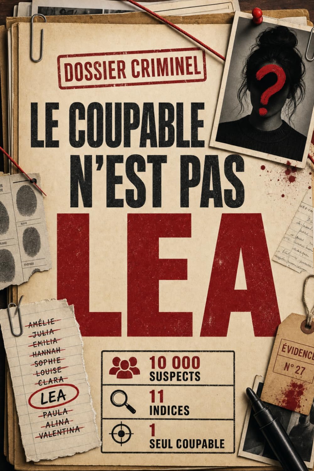 LE COUPABLE N'EST PAS LEA: Un défi de mystère déductif avec 10 000 suspects, 11 indices et un vrai tueur