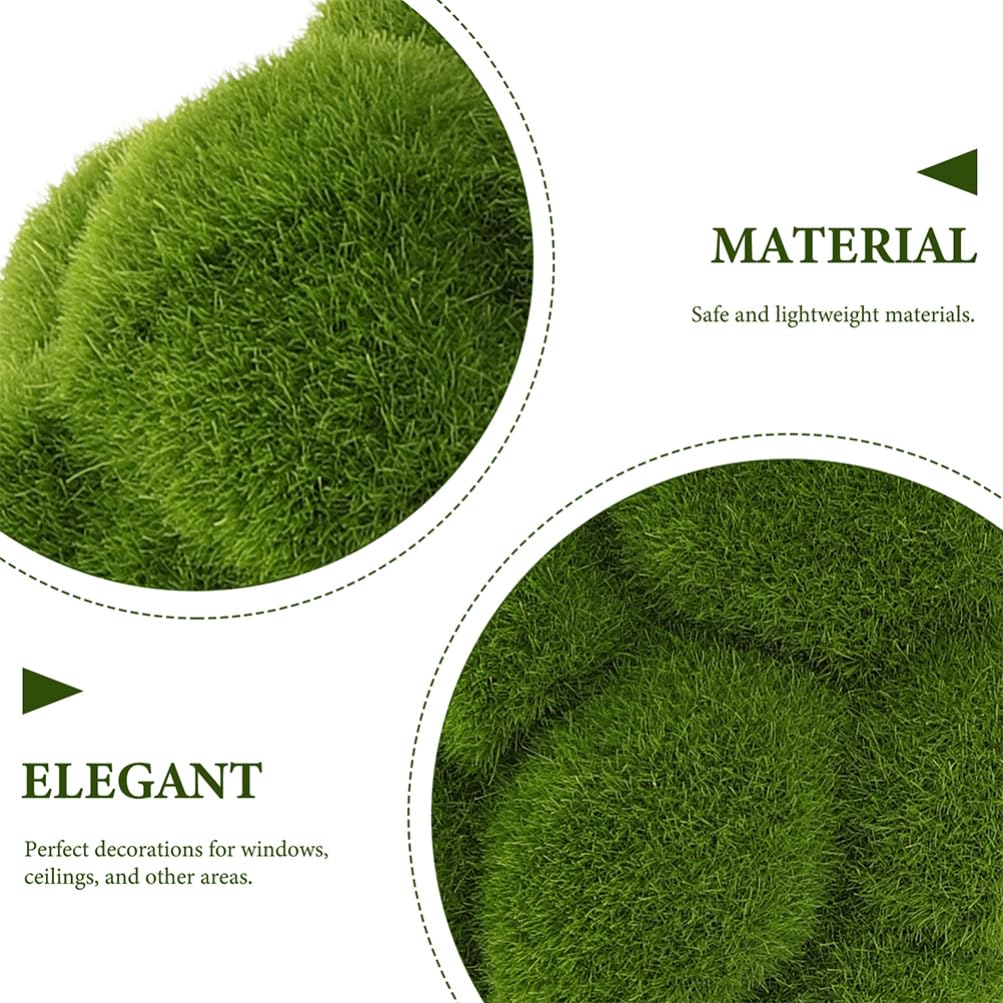 Zerodeko 3 Stück Künstliche Mooskugeln Grün aus Flocking Schaumstoff | Aufhängen an Decken und Fenstern, Naturgetreue Form, Dekorative Topiary Kugeln für Bastelarbeiten