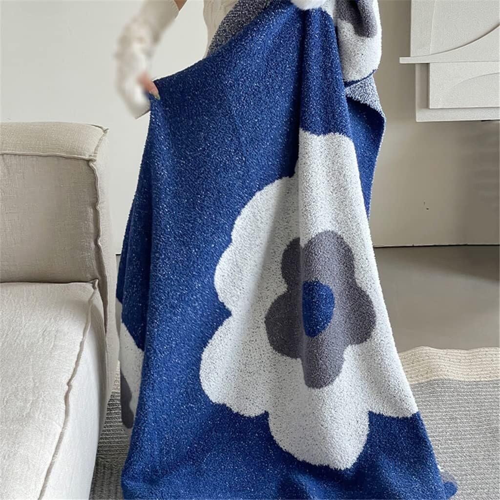 Coperta Super Morbida Coperta Lavorata a Maglia con Bellissimi Fiori Tessili per la casa Copriletto / 120 * 150 cm