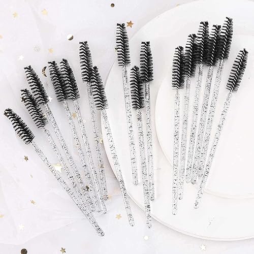 Miniatura 4 de 200 varitas de rímel desechables de cepillo de pestañas, aplicador de extensión de cejas para pestañas de ojos, color rosa y negro Tbestmax