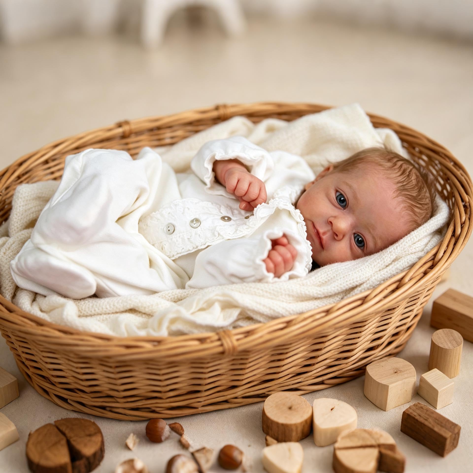 RXDOLL Reborn Baby Vollsilikon Lebensecht Mädchen-48cm Reborn Puppe Mit Haaren, Babypuppen Wie Echt, Lebensechte Babypuppen, Reborn Puppen, 3D-Haut Puppen, Baby Doll für Mädchen 3+