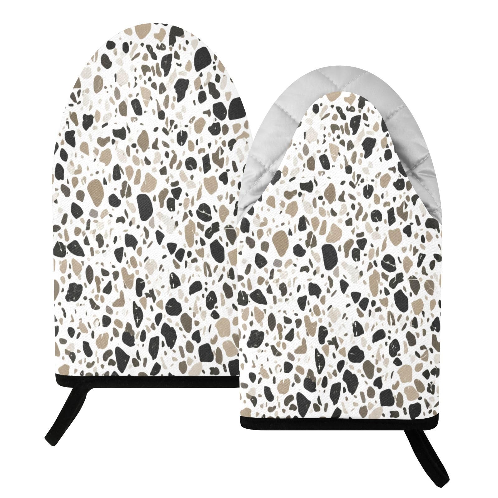 BURSTDDY Terrazzo Oven Mitt,Heat Resistant Kitchen Mitts for Cooking