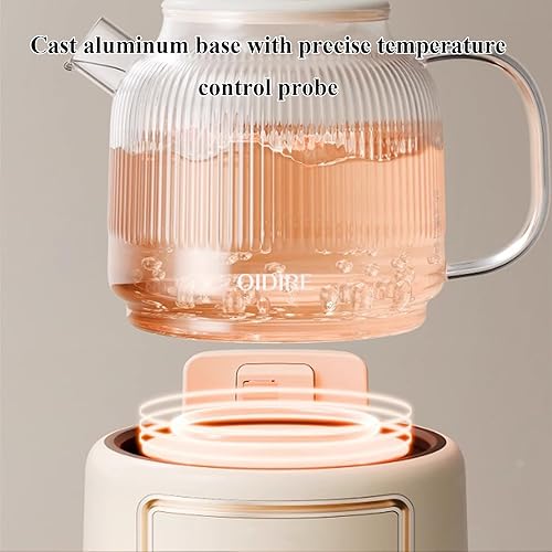 Miniatura 6 de Hervidor eléctrico, olla de cristal de 1 litro con filtro, base de calefacción digital, multifuncional para té, café, oficina y uso doméstico