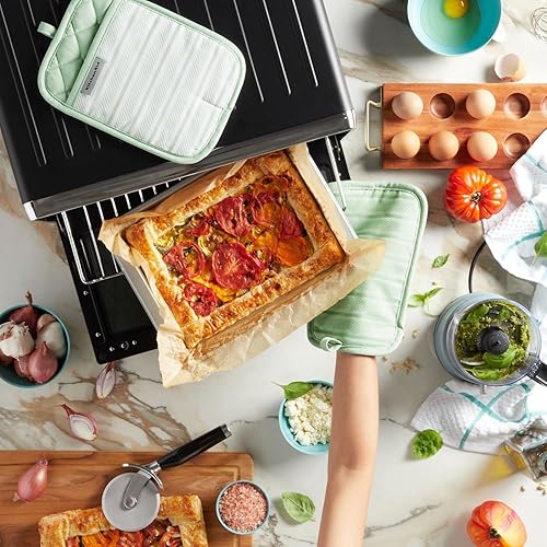 Miniatura 5 de KitchenAid Albany - Juego de 2 soportes para ollas, color pistacho, 7 x 10 pulgadas