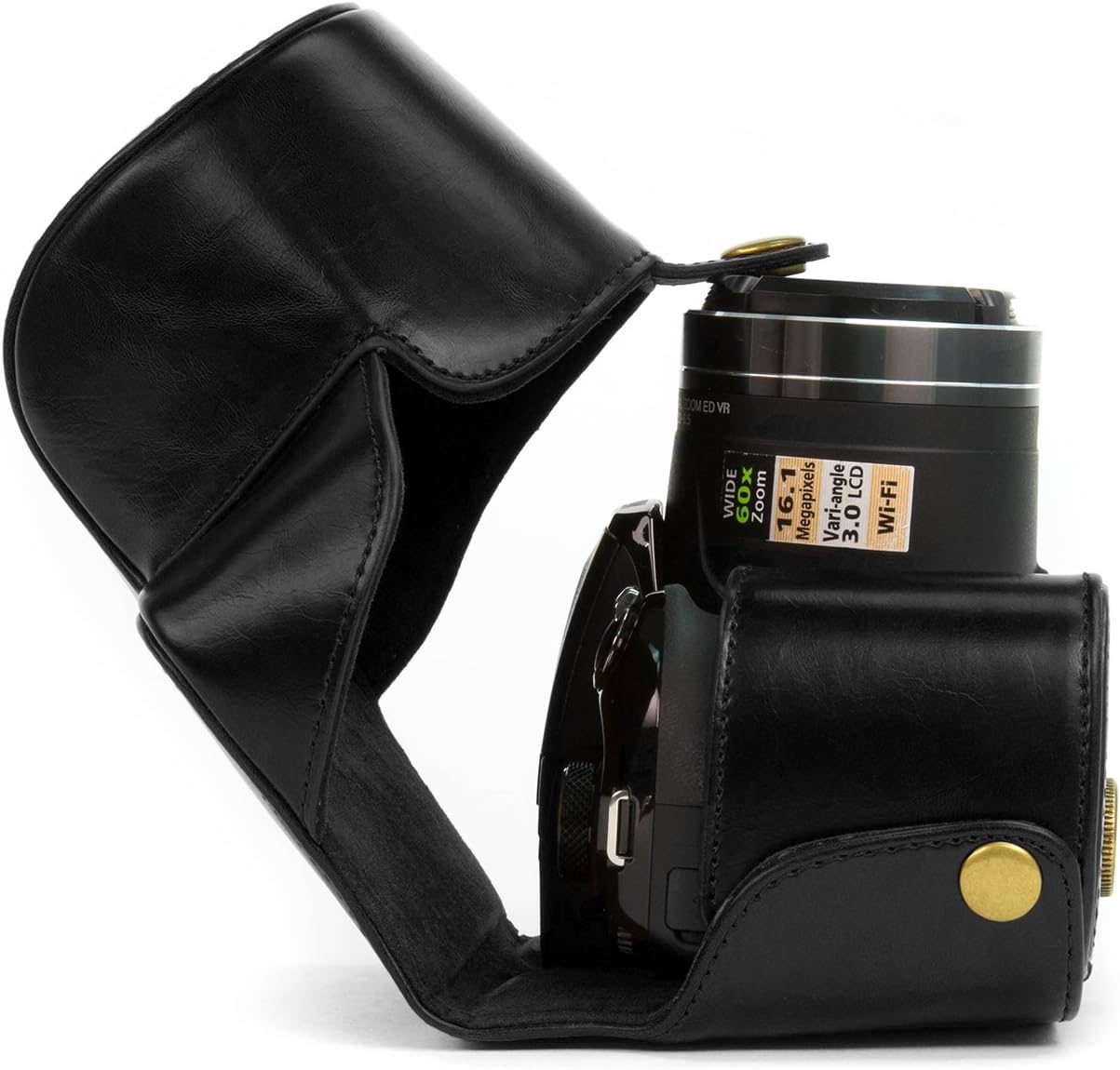 Best Deal MegaGear Ever Ready Protective Black Leather Camera Case, Bag for Nikon COOLPIX P520, Nikon COOLPIX P530, Nikon COOLPIX P610 Digital Camera Exclusive Discount 90% Price MegaGear Ever Ready Protective Black Leather Camera Case, Bag for Nikon COOLPIX P520, Nikon COOLPIX P530, Nikon COOLPIX P610 Digital Camera