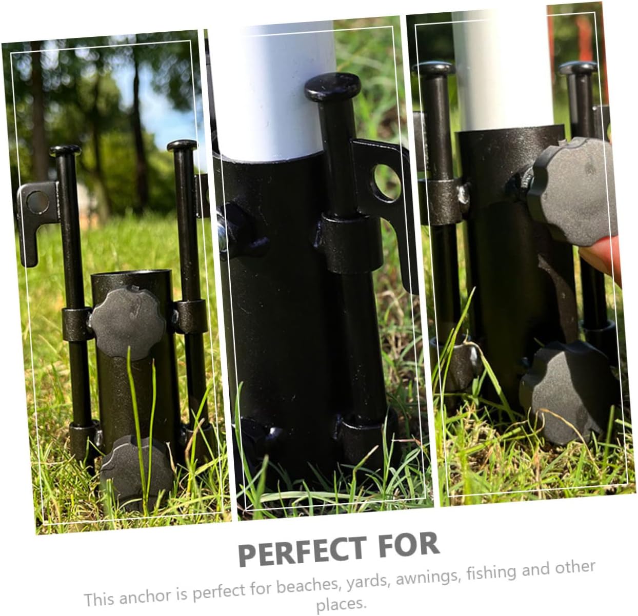 Toddmomy 5pcs Patio Umbrella Anchor Heavy Duty Outdoor Stand for Beach Fishing and Camping Portable Parasol Base for High Wind Stability Umbrella Spike