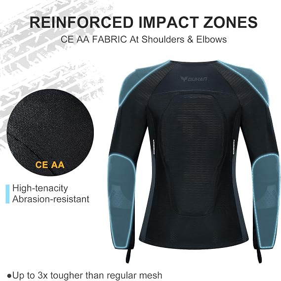 Womens Motorcycle Riding Jacket Summer Mesh Motorcycle Shirt for All Seasons Powersports with CE Level 2 Armor