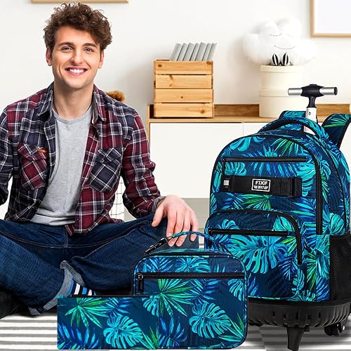 Miniatura 7 de Mochila con ruedas para mujeres y hombres, bolsa de 21 pulgadas para adultos con ruedas enrollables, juego de bolsa con ruedas para niñas y niños,