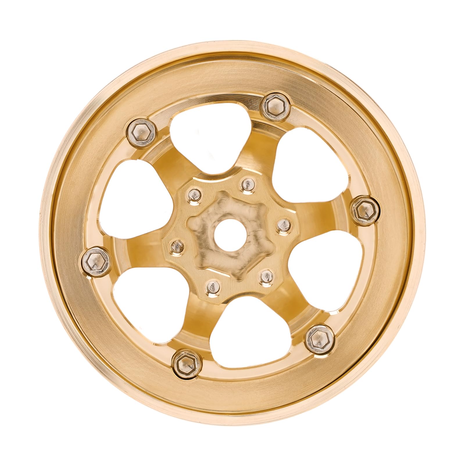 INJORA Roue Beadlock 1.3" Laiton Déport Négatif -5.25mm pour SCX24 TRX4M 1/24 1/18 RC Crawler