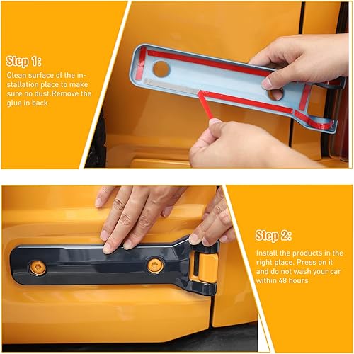 Miniatura 6 de Cubierta de bisagra para puerta trasera Bronco, accesorios exteriores negros para Ford Bronco 2021 2022 2023 Up (no para deporte), 2 unidades Negro