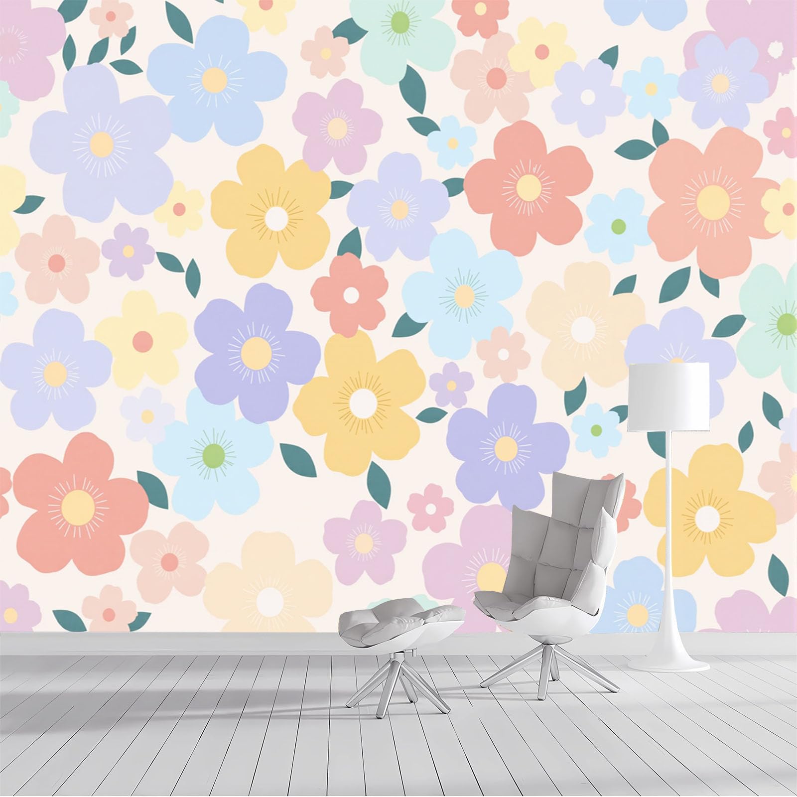 Décoration Murale Pour Salon Papier Peint Fleurs Panoramique 3D