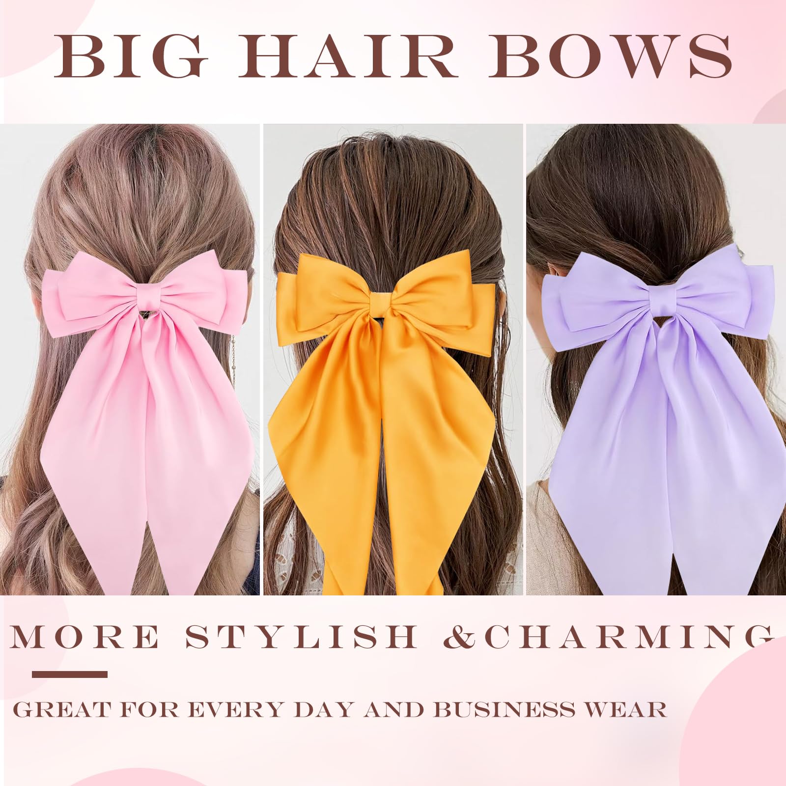 Asaisimg 3 Pcs Big Bow Hair Clips Set - Image 3