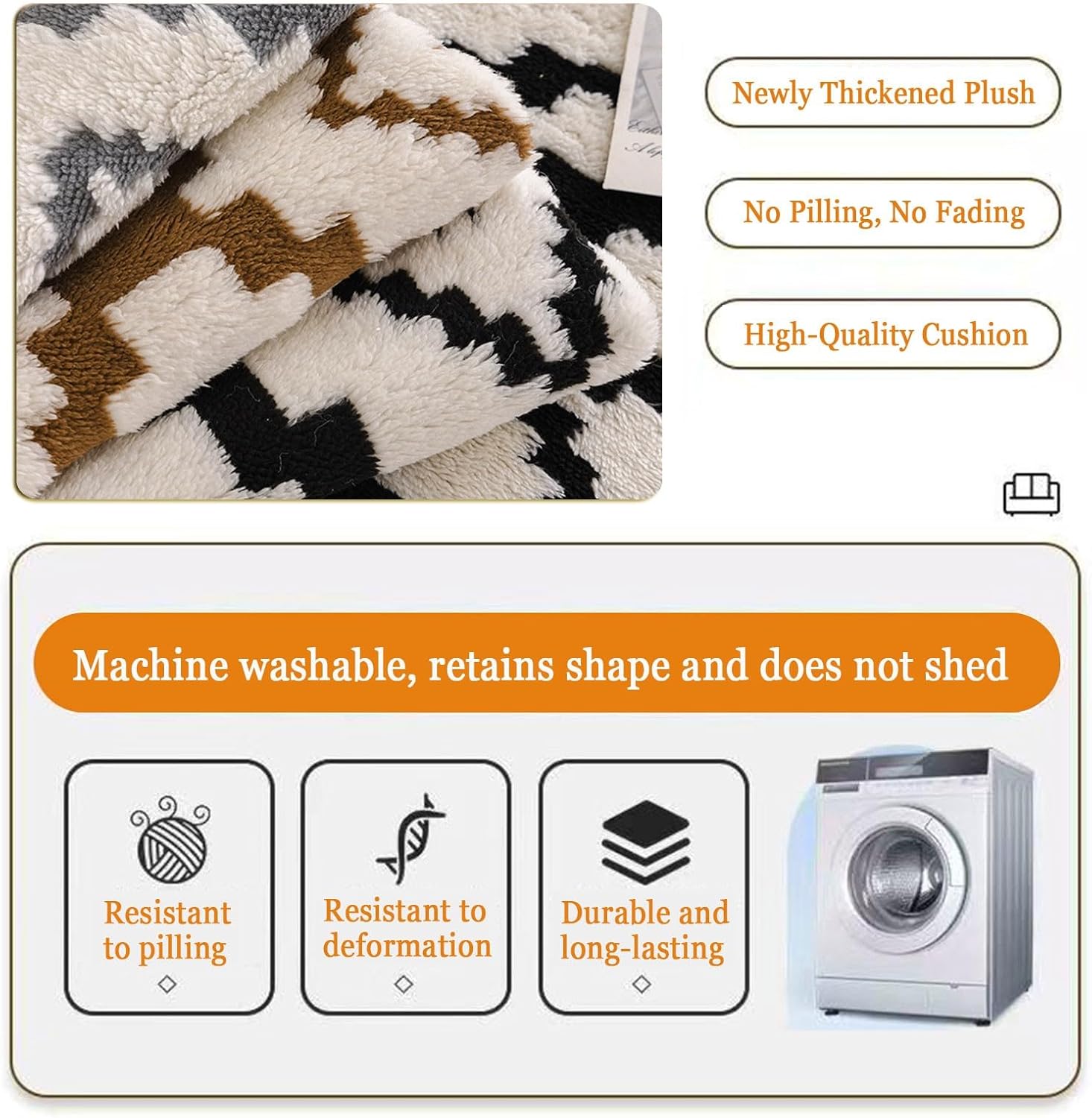 Thick Couch Cover Washable,Soft Flannel Universal Sofa Covers 2 3 4 Seater,Non-Slip Slipcovers Suitable for Dog Pet Living Room Furniture Protector(Black,110 * 240cm)