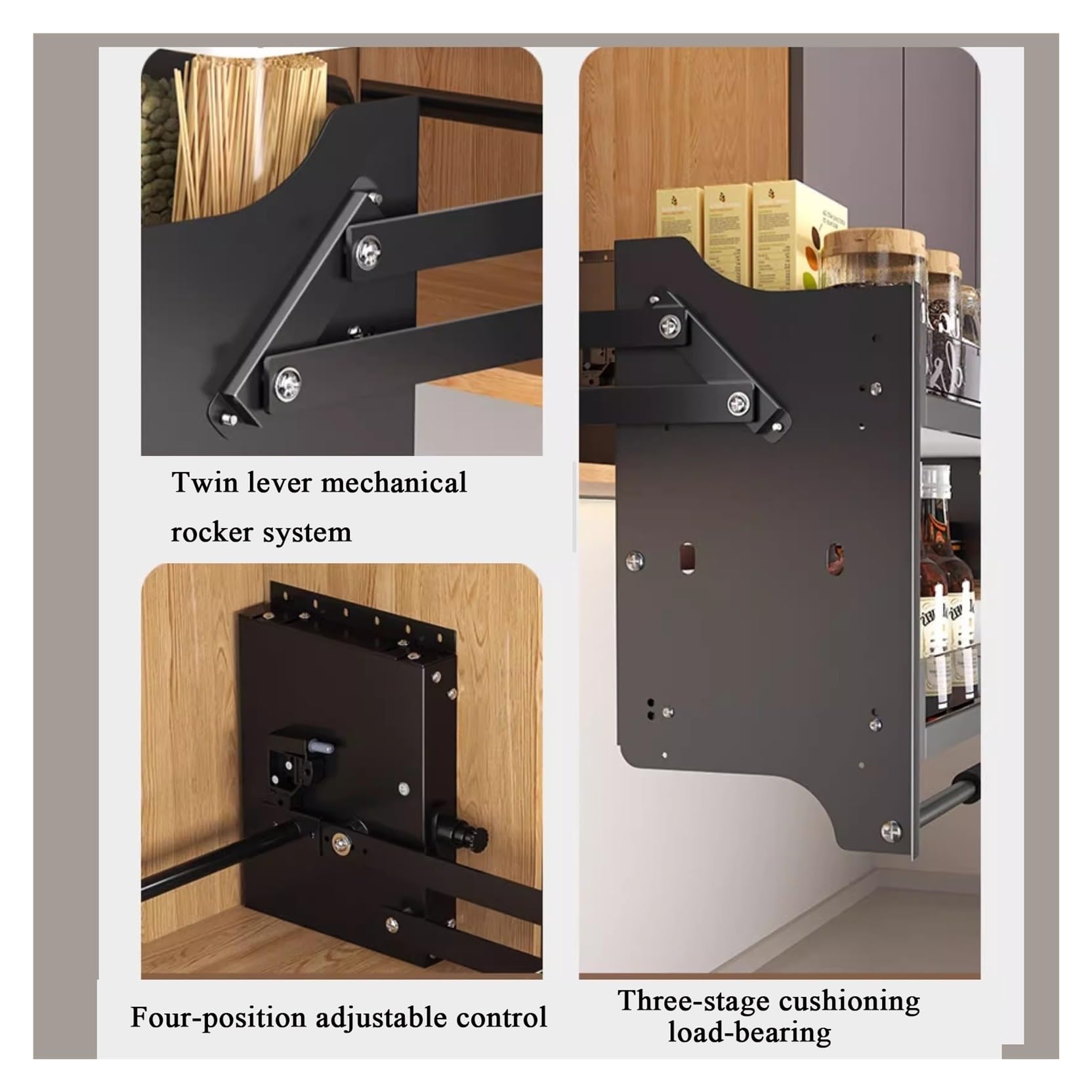 Regulowana wysuwana półka do szafek 56 cm wysokości i 30 cm głębokości rozwiązanie do przechowywania w kuchni biała 710 x 260 x 530 mm zajmuje mało miejsca wysuwana półka