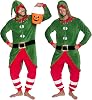Funziez! Christmas Adult Onesie - Elf Costume - Holiday One Piece Cosplay Suit