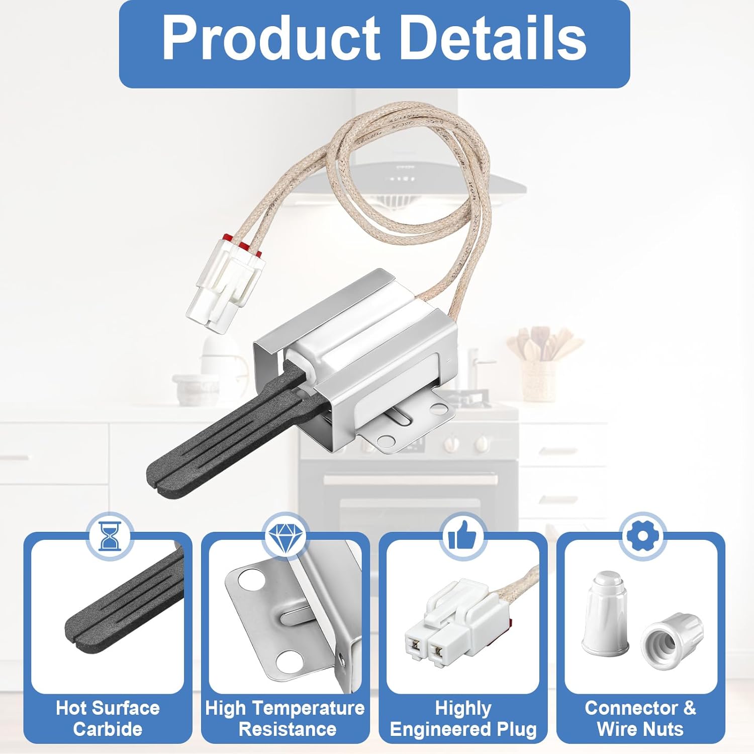 MEE61841401 Gas Range Oven Igniter, Compatible With LG LDG/LRG/LSG/LTG/LSS/LSR Series Gas Range, Replaces EAP3535362, PD00001851, EA3535362, MEE61841403, MEE63084901, AP5214765, PS3535362, 1599783