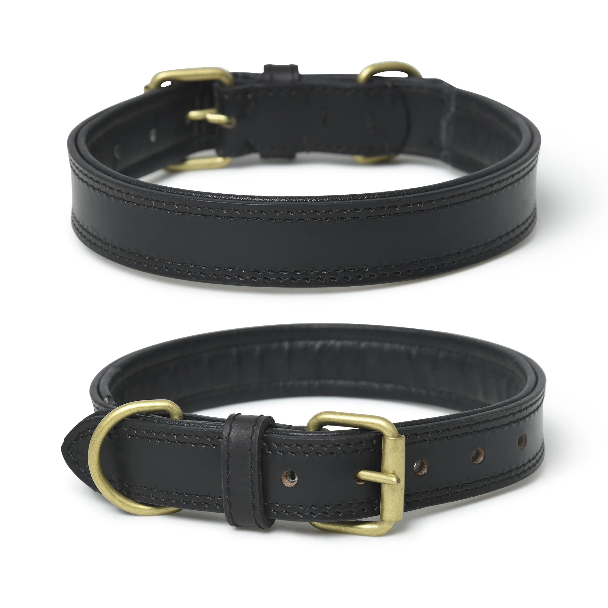 Cavaldii ITALIA Dog Collar Made Genuine Leather With Antique Brass Metal Buckle And D Ring, Waterproof Dog Collar(Black),?0.14 cm,W_0.14 cm (B09B4ZJ446) Amazon Price History, Amazon Price Tracker