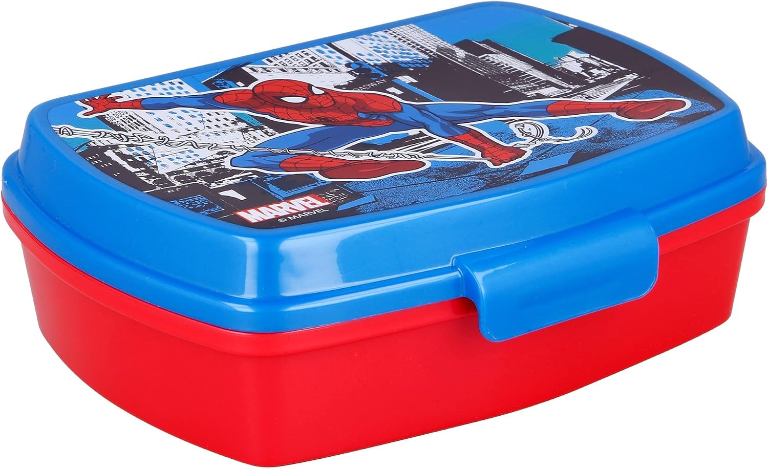 STOR Rectangular SANDWICHERA Spiderman Streets, Multicoloured, Estándar, Red, Blue
