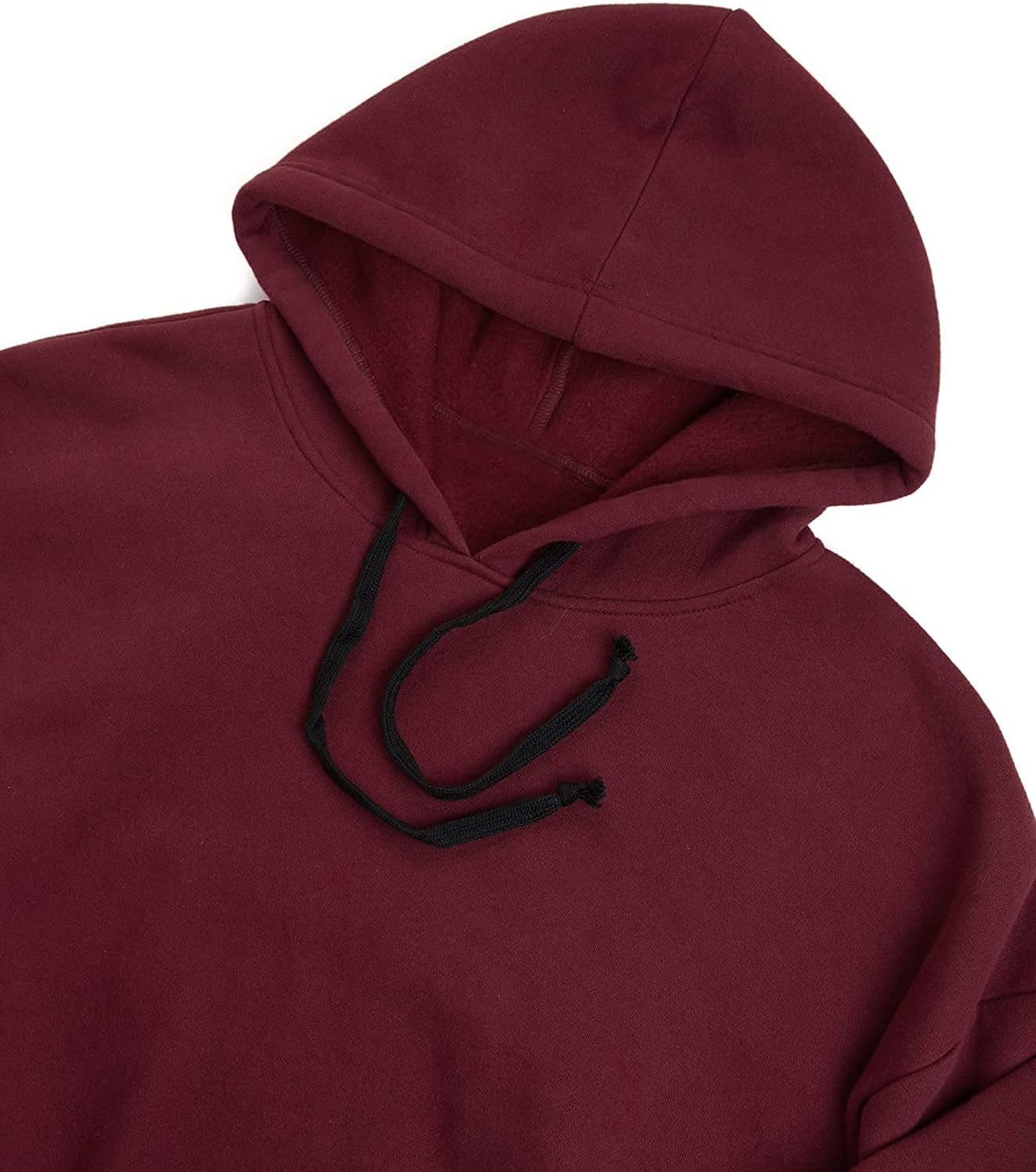 SweatyRocks Sweatshirt Pullover Fleece Drop Shoulder Striped Hoodie Burgundy X-Large