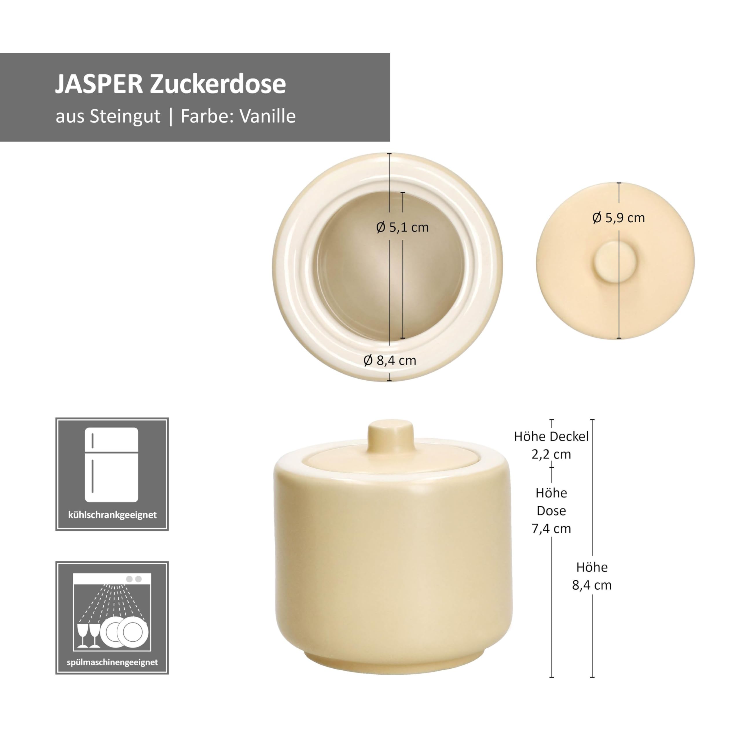 Ritzenhoff & Breker Milch- und Zuckerset Jasper, Grün, Milchkännchen & Zuckerdose aus Keramik, Außenseiten mit Mattglasur und Soft-Touch-Haptik