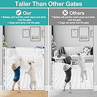 Vista 3 de Puertas de bebé extra altas de 42 pulgadas para puertas, puerta retráctil para perros de 55 pulgadas de ancho, puertas retráctiles para interiores