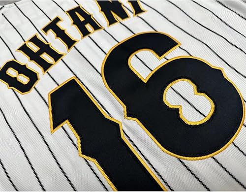 Miniatura 6 de Camiseta juvenil 16 Ohtani Japón Samurái blanco negro a rayas hip hop