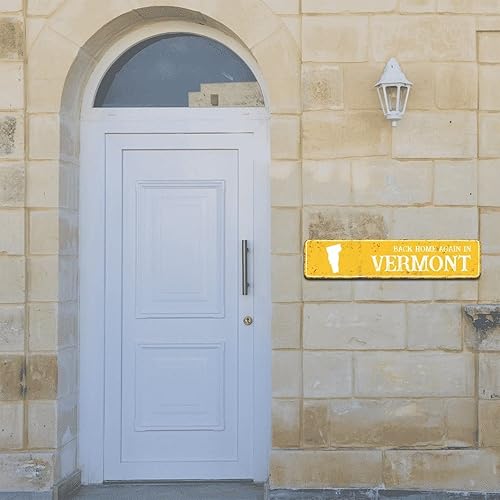 Miniatura 4 de JuneLucky Farmhouse Back Home Again in Vermont US State Map Silhouette Aluminum Tin Metal Sign Decorative Man Cave Street Metal Signs for Indoor