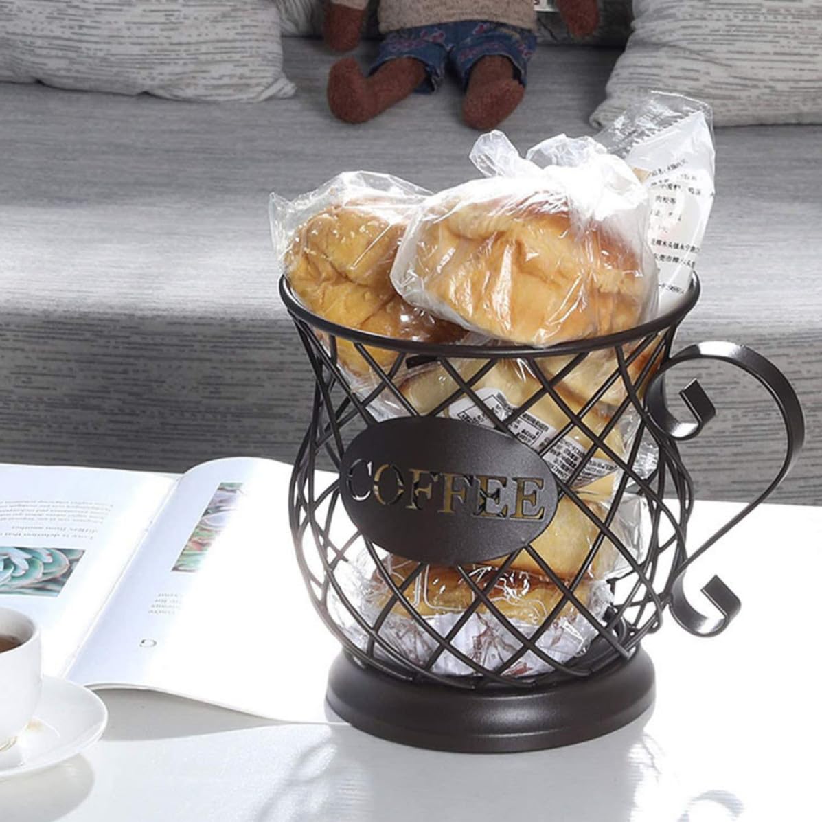Angoily Porte-baguettes en Fil de Fer pour Ustensiles Cuisine, Rangement Simple et Élégant, Maintien des Objets Lourds, pour Plan de Travail Cuisine