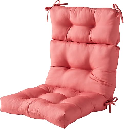 South Pine Porch Cojín para silla de respaldo alto para exteriores, coral