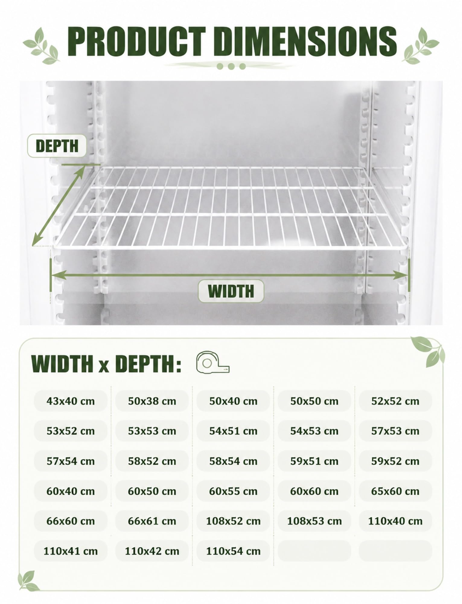Estante de congelador inox, rejilla organizadora para frigorífico | Estante de rejilla para frigorífico y congelador, práctico organizador de almacenamiento(110cm x 41cm/43.31 x 16.14 in)