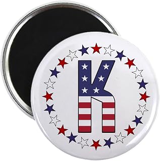 CafePress Monogram K 2.25" Round Magnet, Refrigerator Magnet