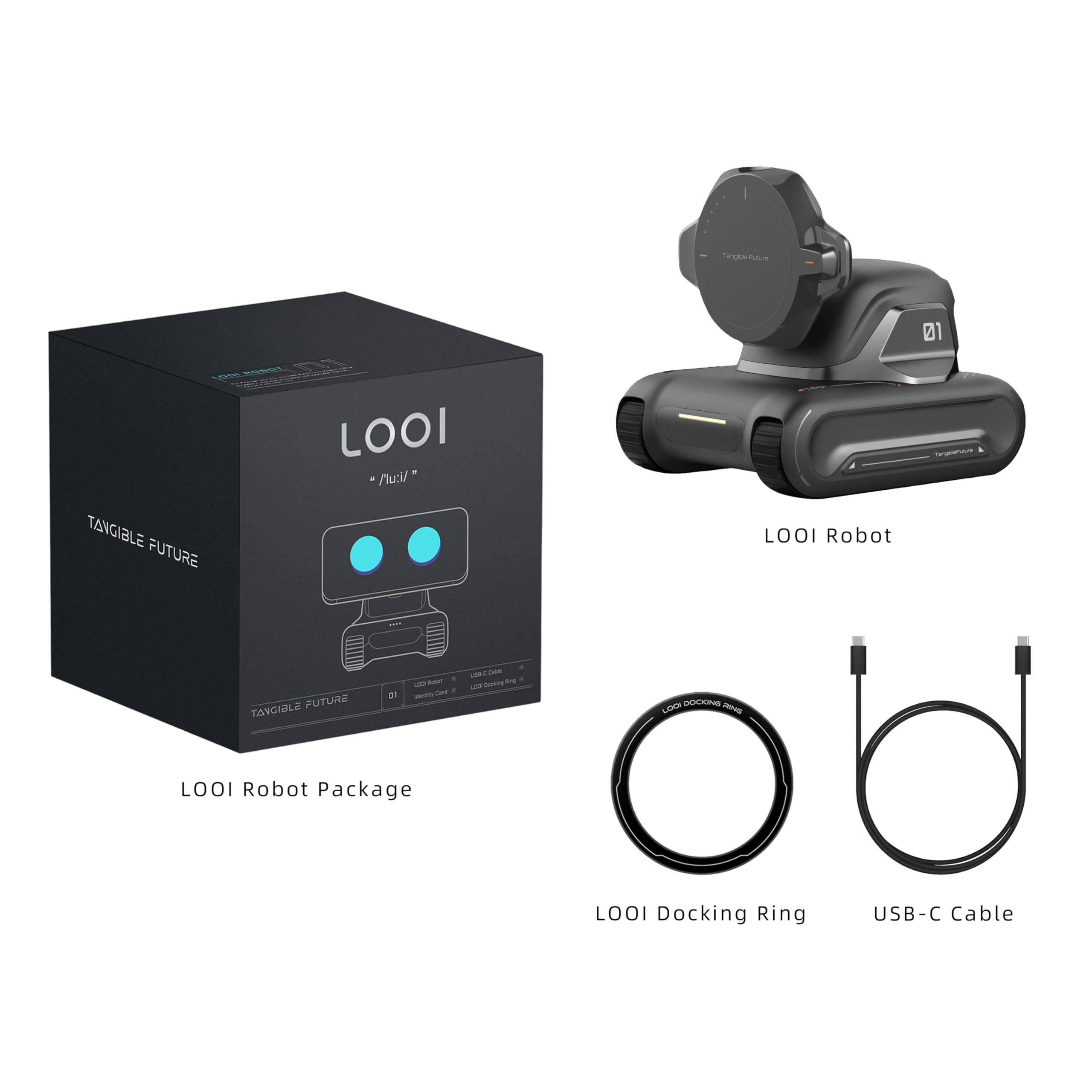 Amazon.com: TangibleFuture LOOI Robot-Space Black – AI
