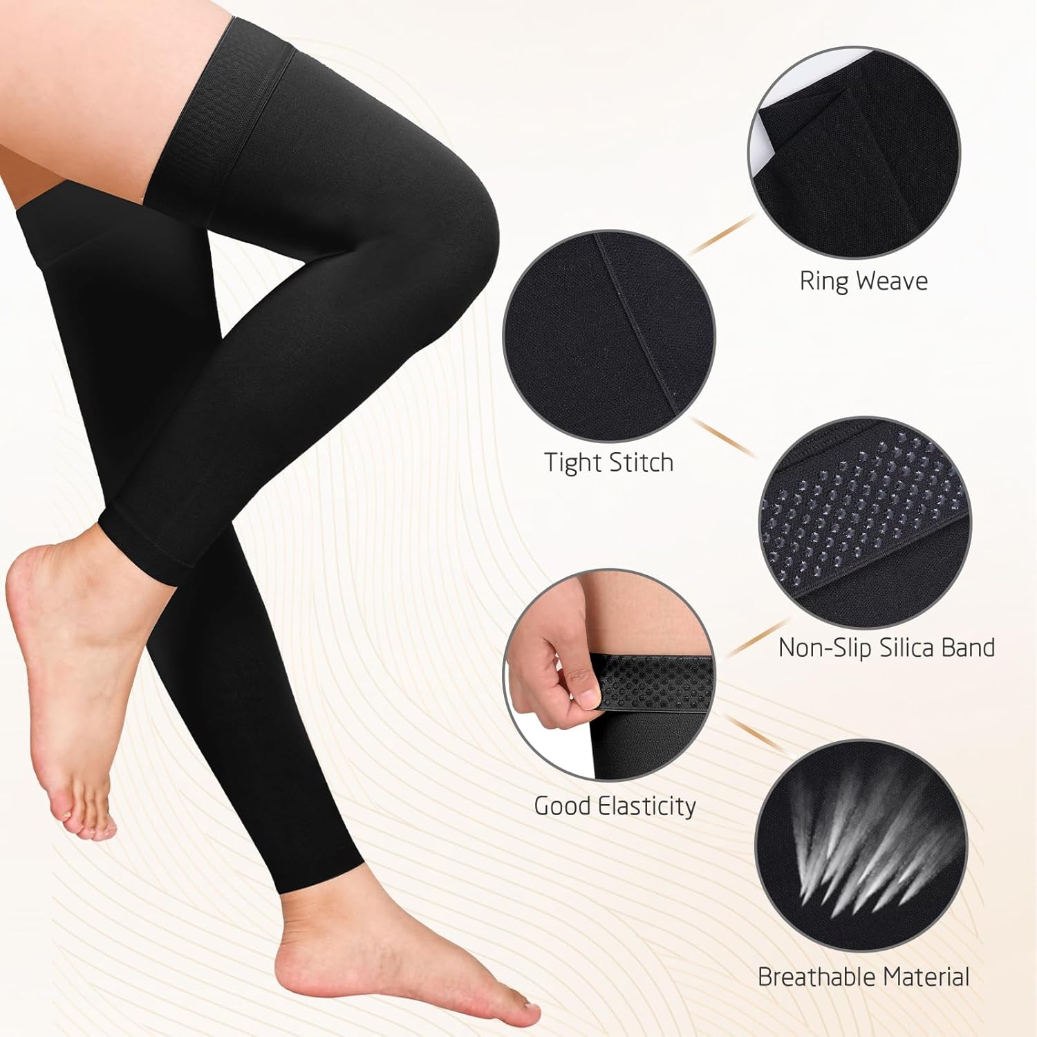 Thigh High Compression Stockings Footless, 20-30mmHg Zambia Ubuy