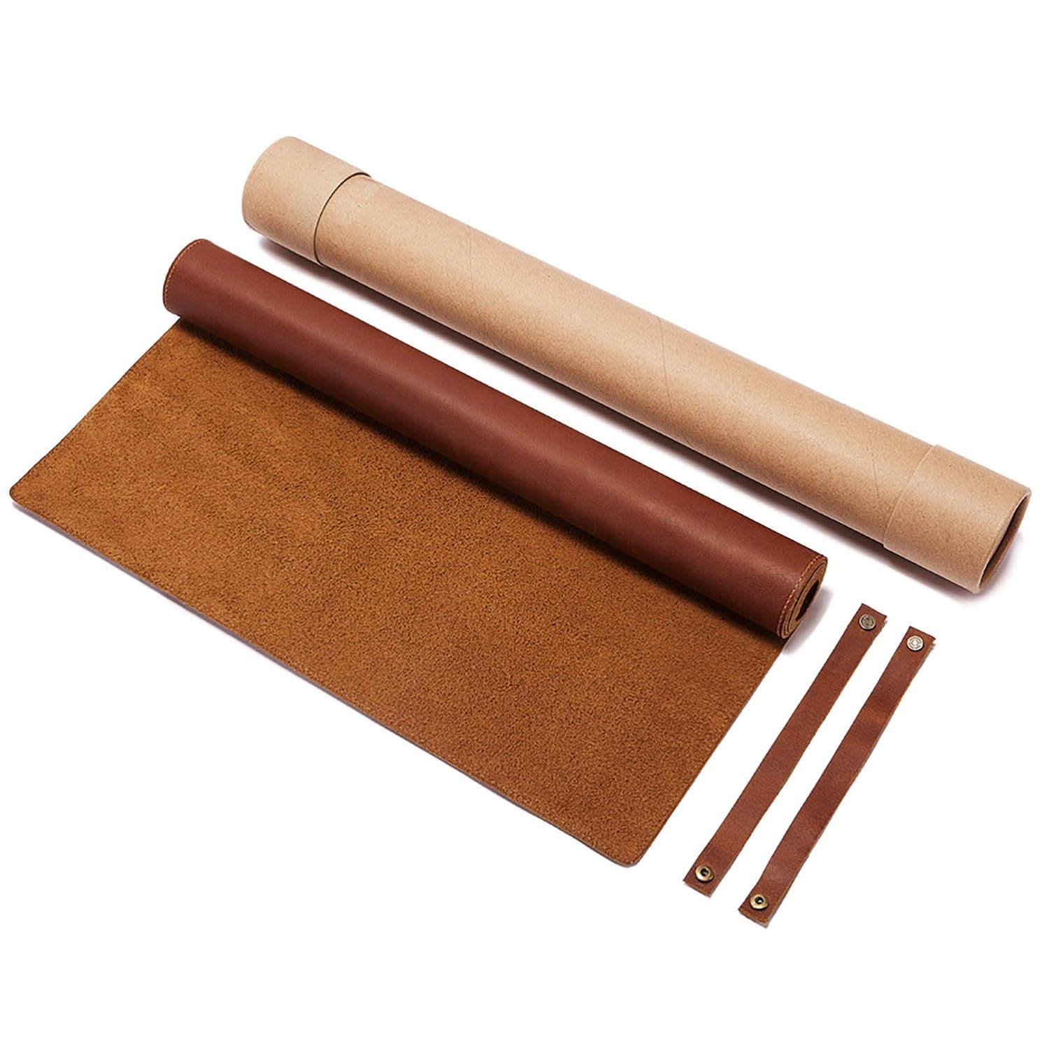Tappetino antiscivolo per scrivania in vera pelle, Sottomano impermeabile per scrivania in vera pelle, Tappetino per laptop facile da pulire, per ufficio/casa/arredamento(Brown,120x60cm)