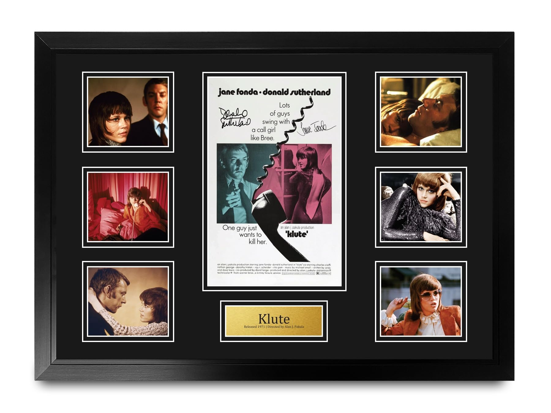 HWC Trading Klute Podpisany Plakat Filmowy A2 Deluxe w Ramie