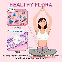 Vista 6 de Probióticos vaginales 3 en 1 para mujeres – 600 mg olmo resbaladizo + 200 mg de Kacip Fatimah +100 mg de ácido hialurónico – Apoya la humedad