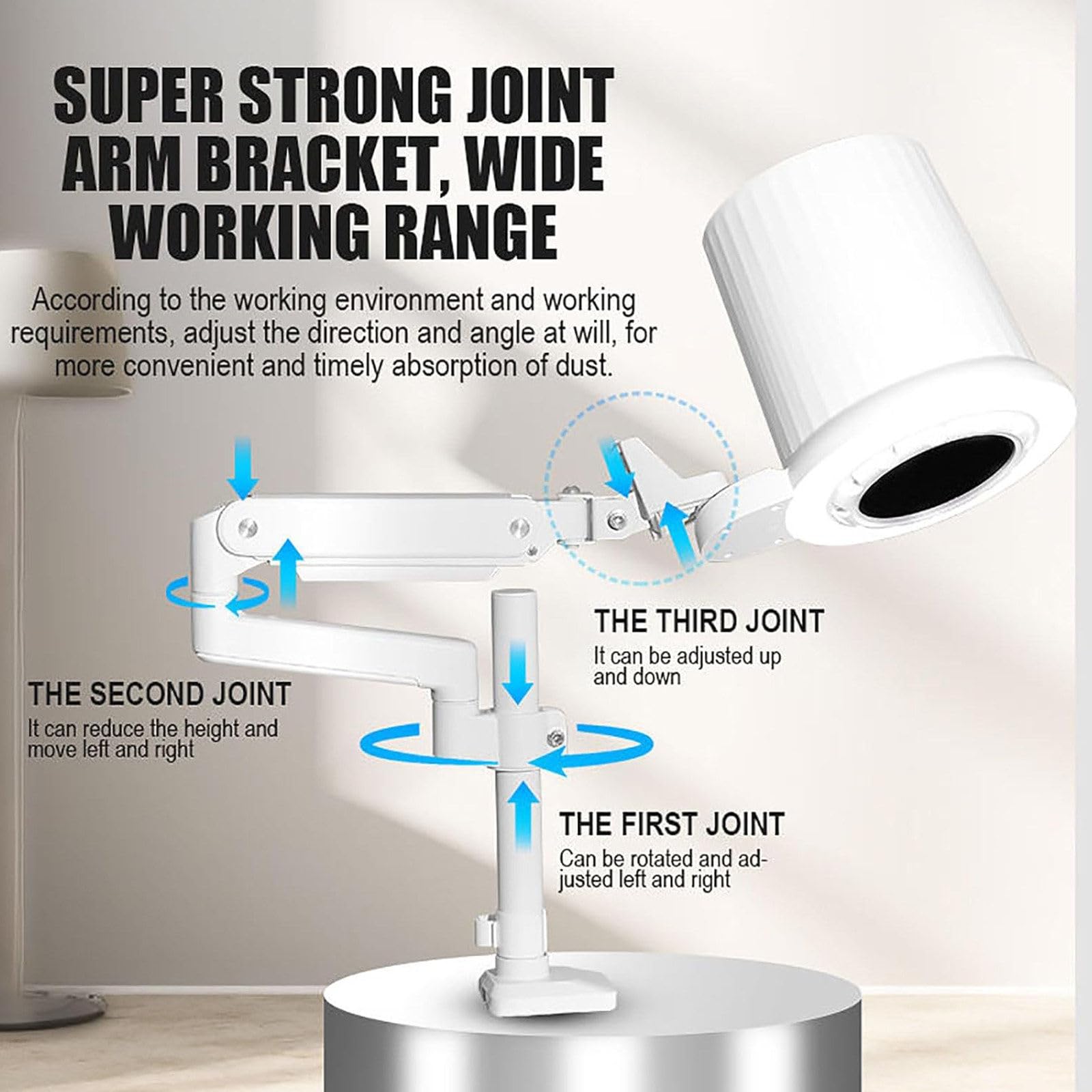 Estrattore di polvere per unghie, a basso rumore, forte aspirazione regolabile, luminosità a 5 LED, universale, per uso domestico o salone di bellezza