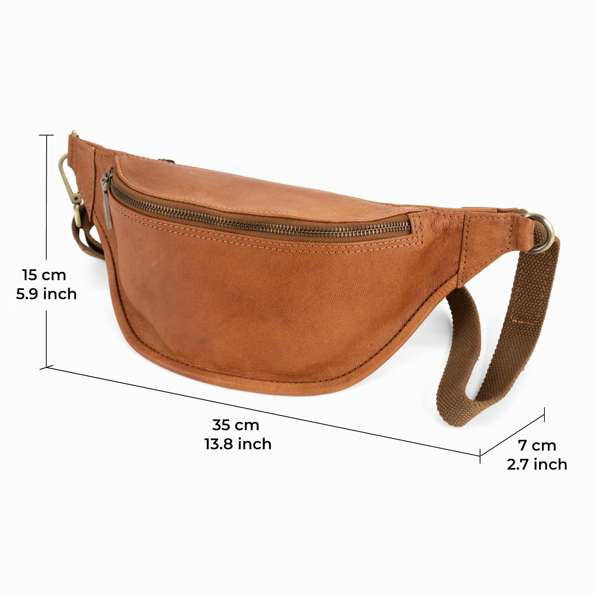Berliner Bags Kai XL Riñonera de Piel Auténtica, Bolso de Cintura Unisex con Cremallera YKK, Correa Ajustable y Diseño Resistente al Agua para Hombre y Mujer – Marrón