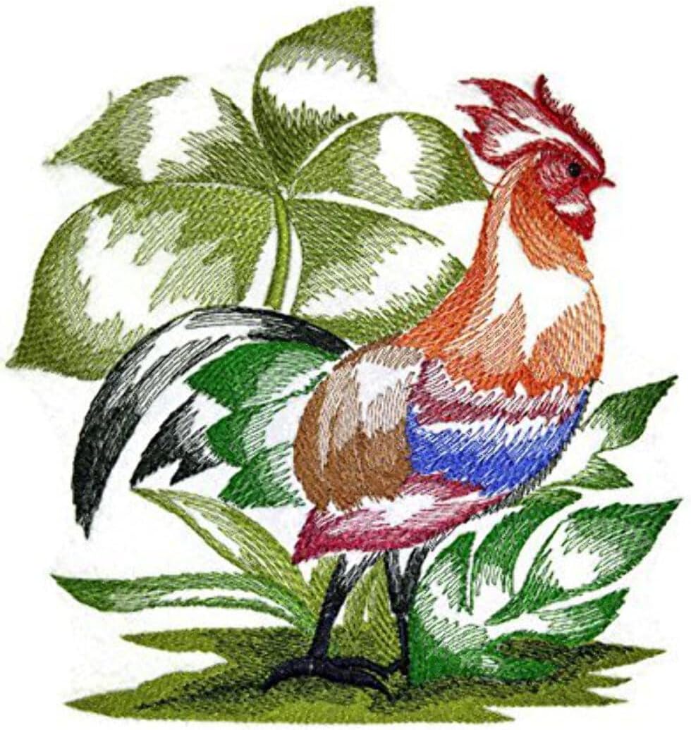 Nature Weaved in Threads, Amazing Rooster [ Red Junglefowl ] [Custom and Unique] Embroidered Iron on/Sew Patch [6.89" *7.33"] [Made in USA]