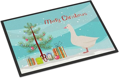 Miniatura 7 de Caroline's Treasures BB9209JMAT - Felpudo de Navidad con serama malayo de 24 x 36 pulgadas, tapete verde azulado para puerta delantera, para