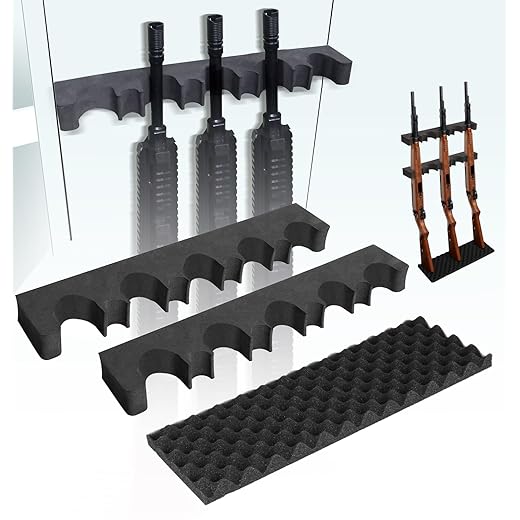 Adoreal 2 Pack Gun Rack for Gun Storage, Gun Safe Accessory for Rifles and Shotguns, Gun Holder in Gun Cabinet, Shotgun Rifle Rest, Foam Material with Magnetic Strip, Gifts for Hunters…