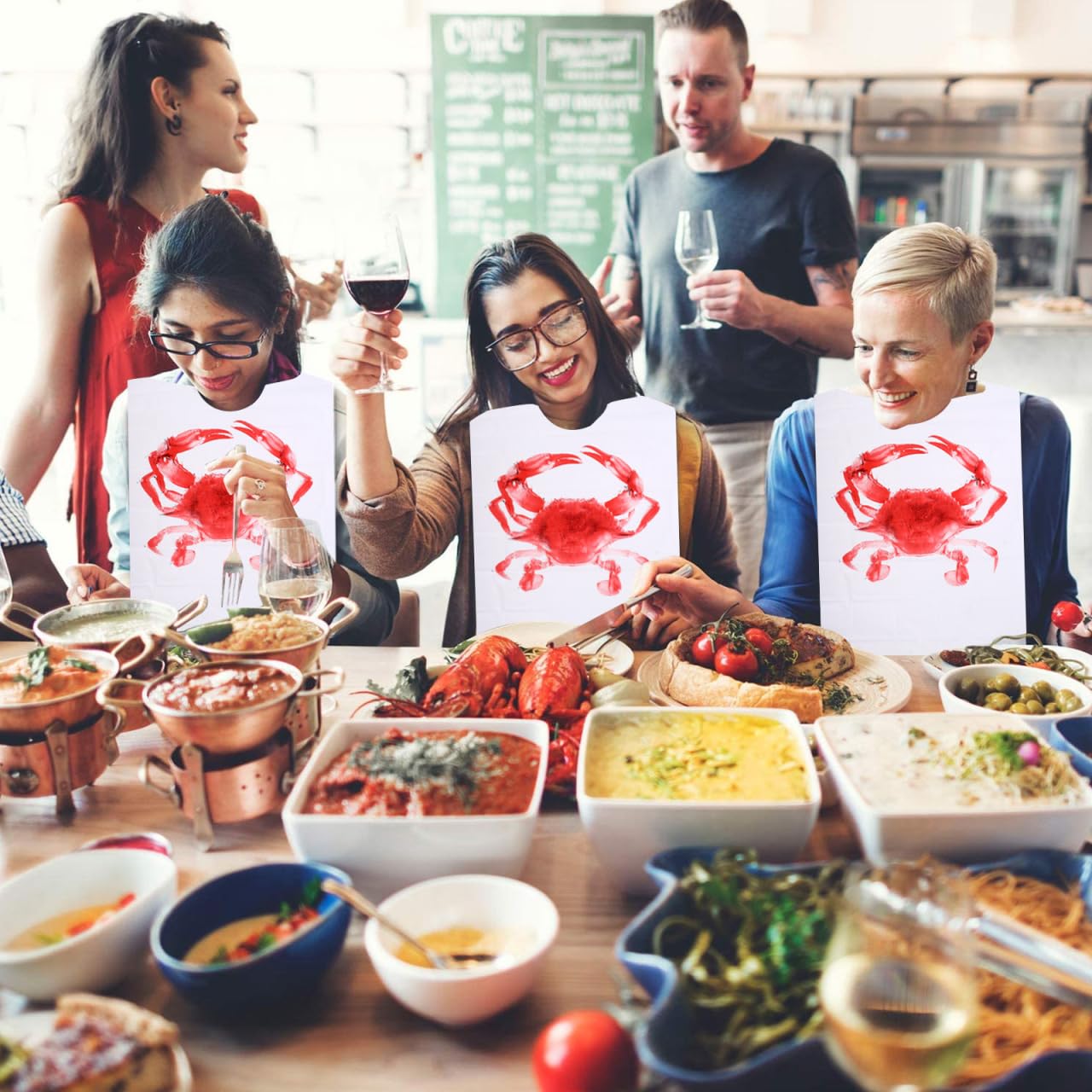 iplusmile 100 Pièces Tablier Jetable Bavoirs De Homard En Bavoirs Restaurant Drôle Bavoirs Crevettes Tablier Grillé Bavoirs Jetables