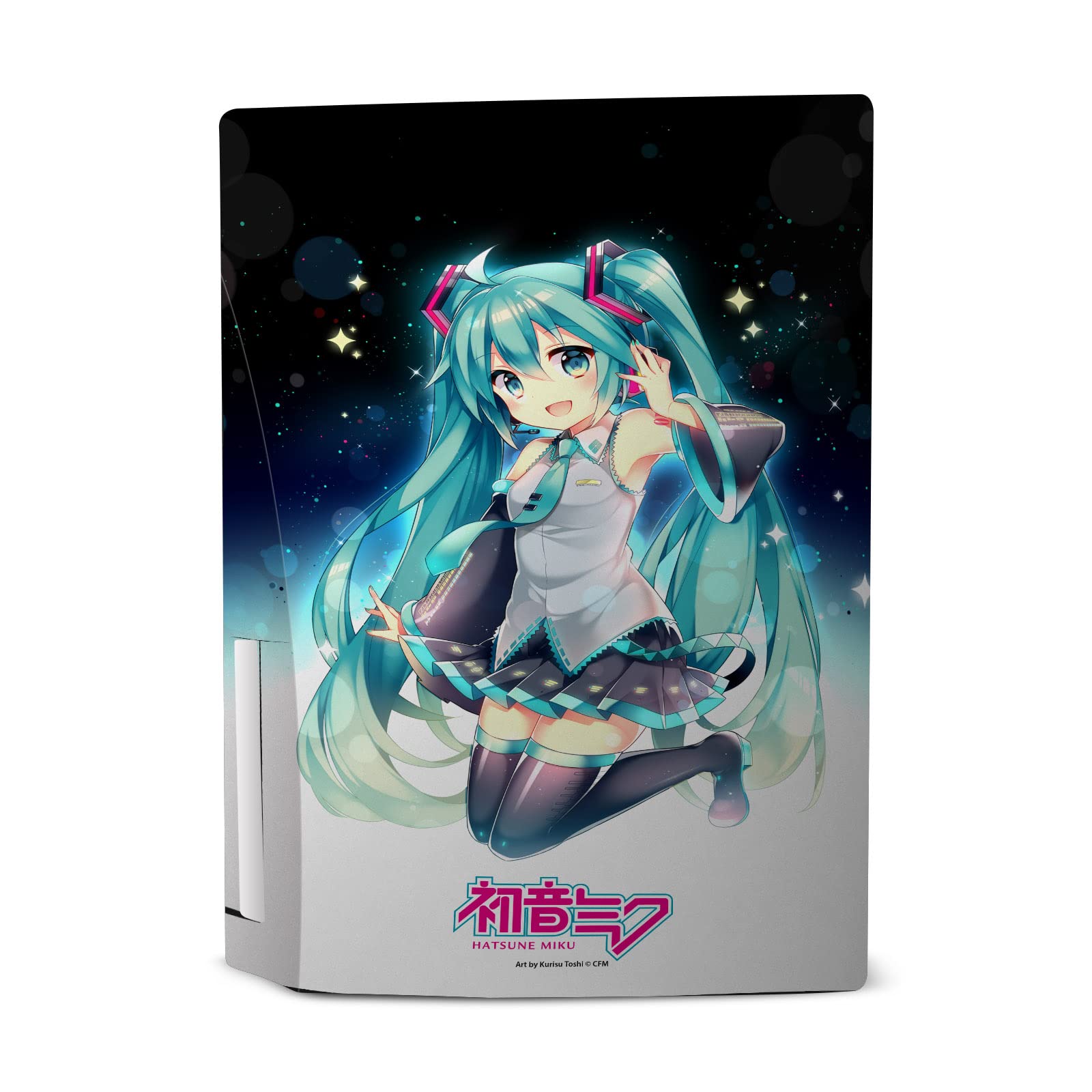 Head Case Designs Offizielle Hatsune Miku Nachthimmel Grafiken Vinyl Frontplatte Haut Gaming Aufkleber kompatibel mit Sony PlayStation 5 PS5 Disc Edition Console & DualSense Controller