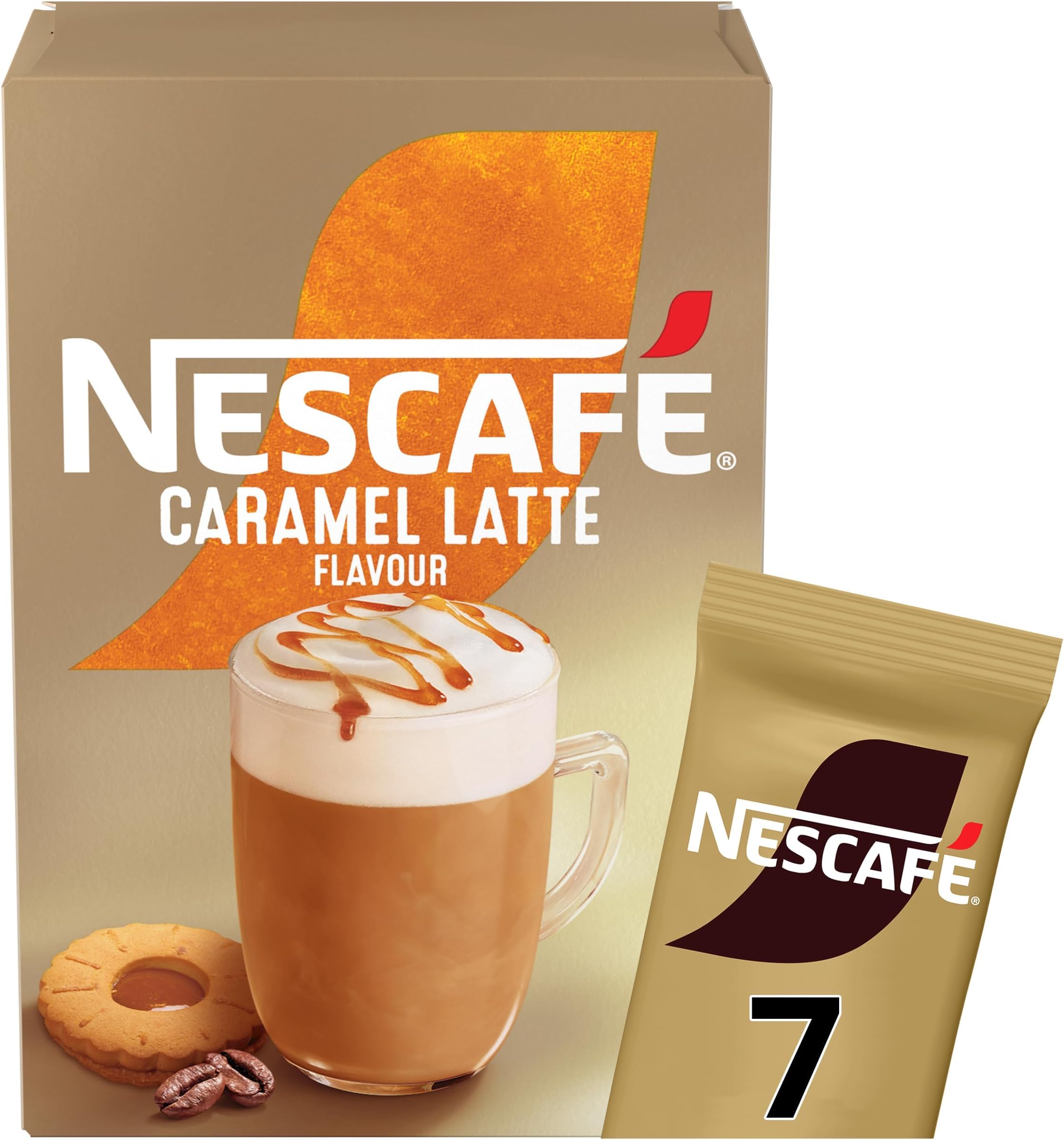 NESCAFÉ Caramel Latte Instant Coffee 7 x 17g Sachets (Pack of 6)