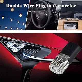 Japelessor 50PCS 2-Pin Low Voltage Wire Connectors with Locking Buckle - Quick Solderless LED Strip Connectors, No Stripping or Tools Needed