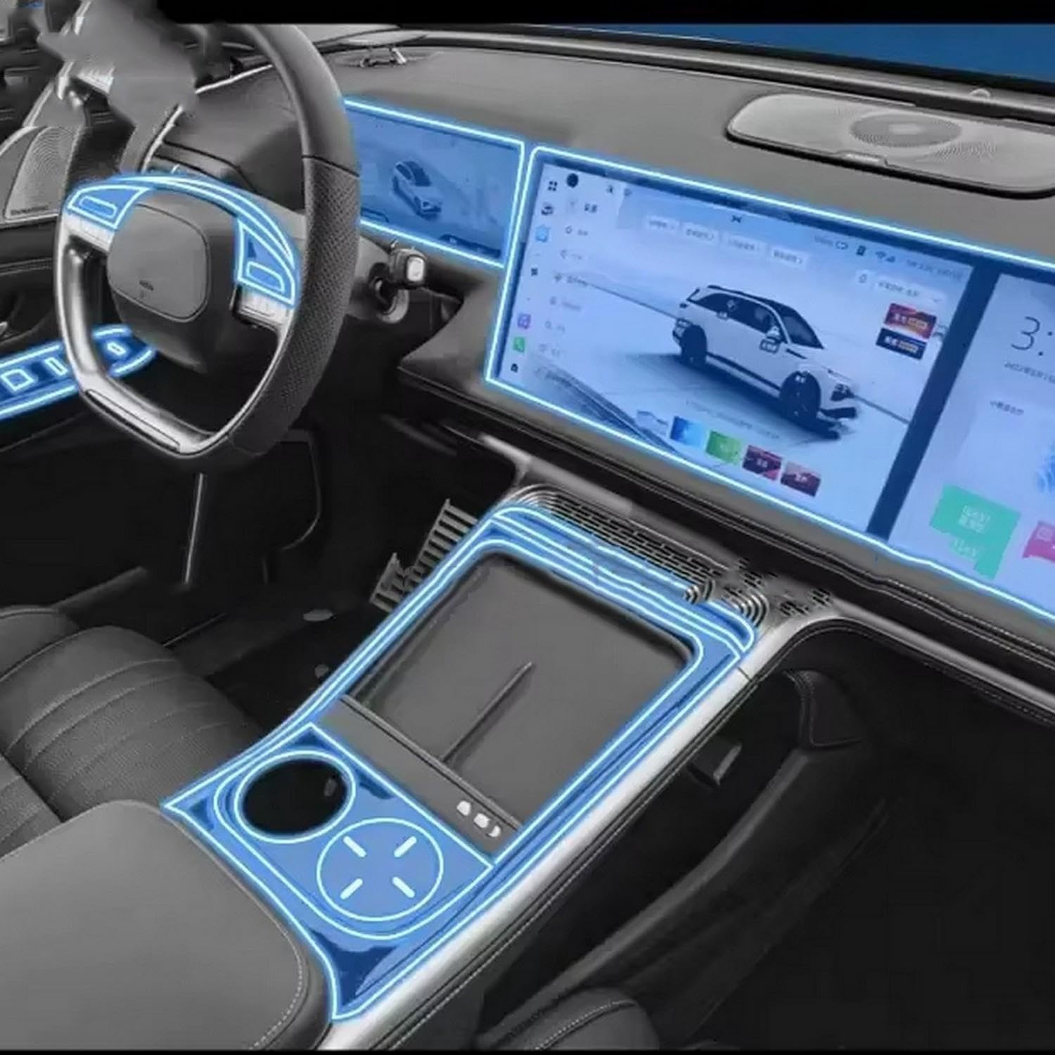 Film TPU transparent console centrale voiture XPENG G9