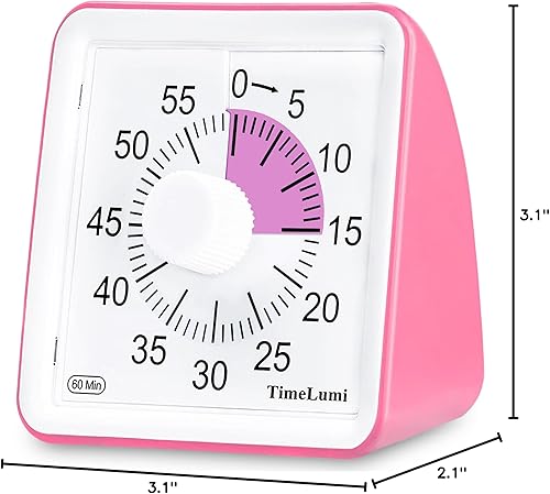 Miniatura 7 de TimeLumi Temporizador visual de 60 minutos para niños, herramienta de gestión del tiempo, temporizador de estudio para el aula, temporizador