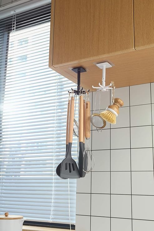市場 全品pアップ中 おしゃれ 調理器具 整理用品 キッチン用品 壁掛け 3色 回転式フック 食器 調理小道具立て らくらく省スペース 収納グッズ