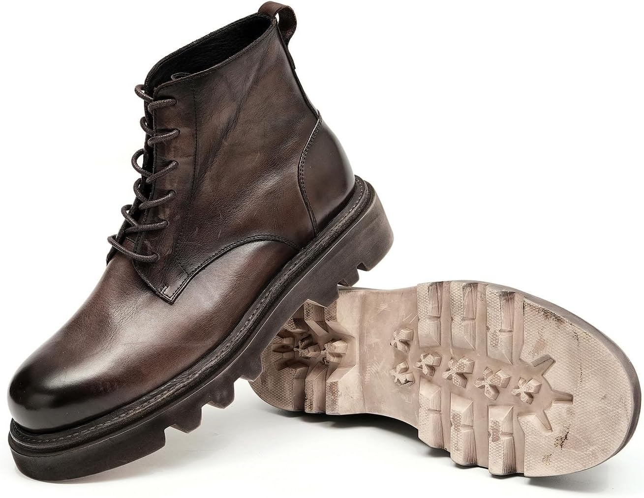 Santimon Chelsea Boots Men Casual Black Dress Cowboy Boots Washed Vintage Soft Leather Oxfords Boots Fashion Comfort Ankle Boots