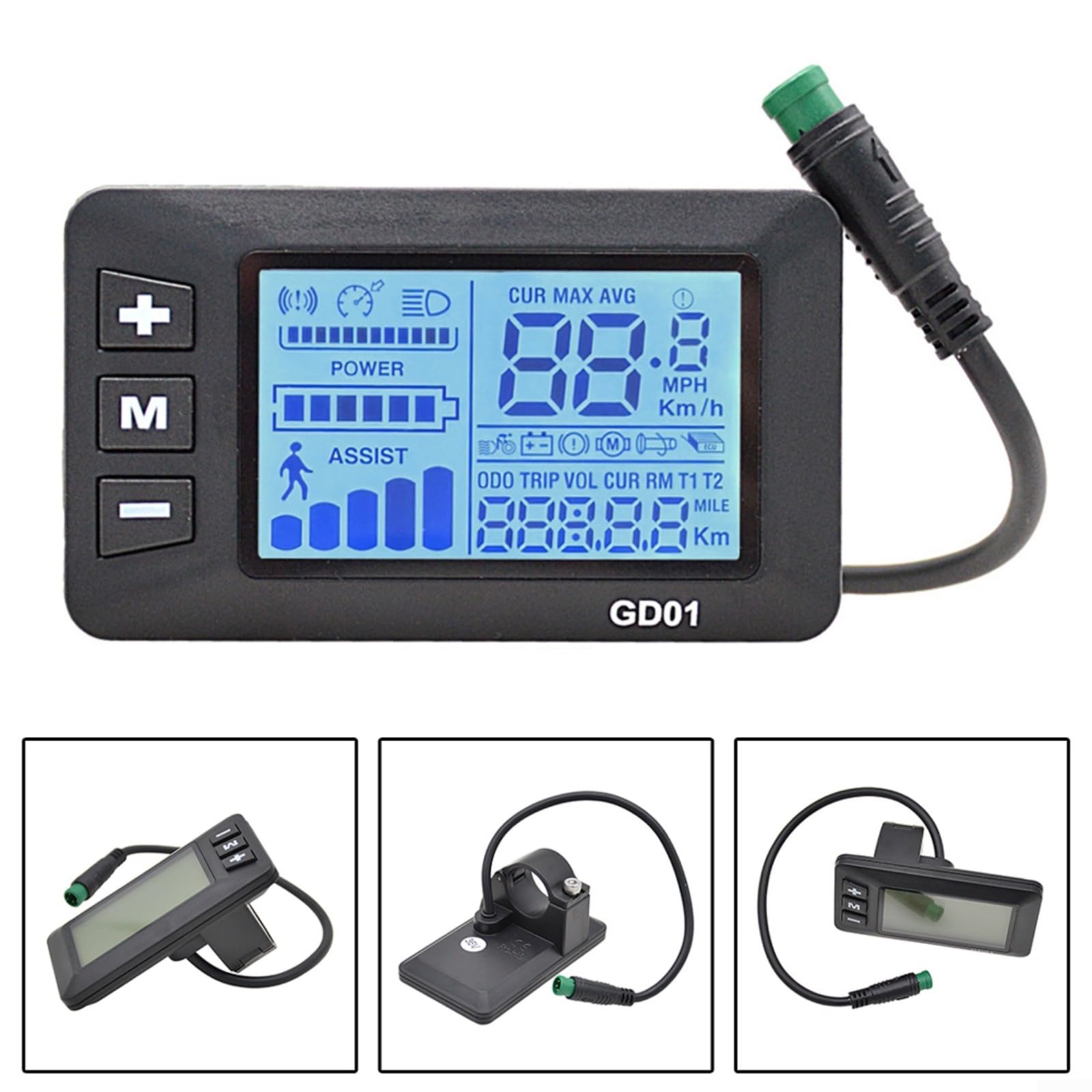 Display LCD per Bicicletta Elettrica GD01 Monitor a 5 Pin 24V/36V/48V Display LCD per Bicicletta
